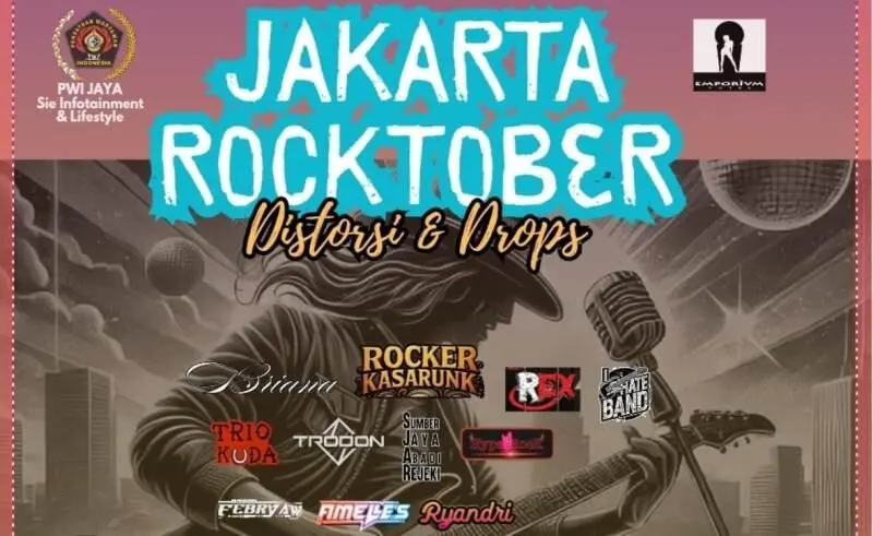 PWI Jaya Gelar Festival Musik Gratis Jakarta Rocktober, Rocker Kasarunk Hingga FDJ Amelles Siap Tampil