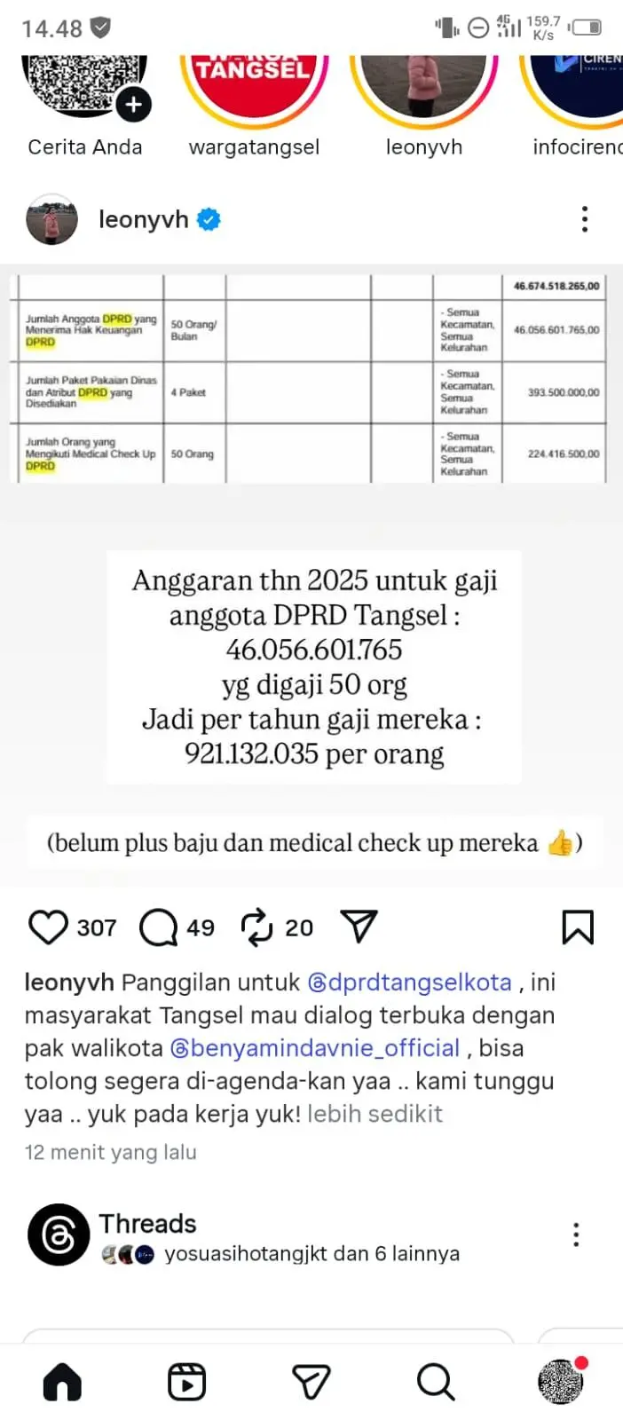 Anggaran Fantastis DPRD Tangsel 2025 Picu Reaksi Warga
