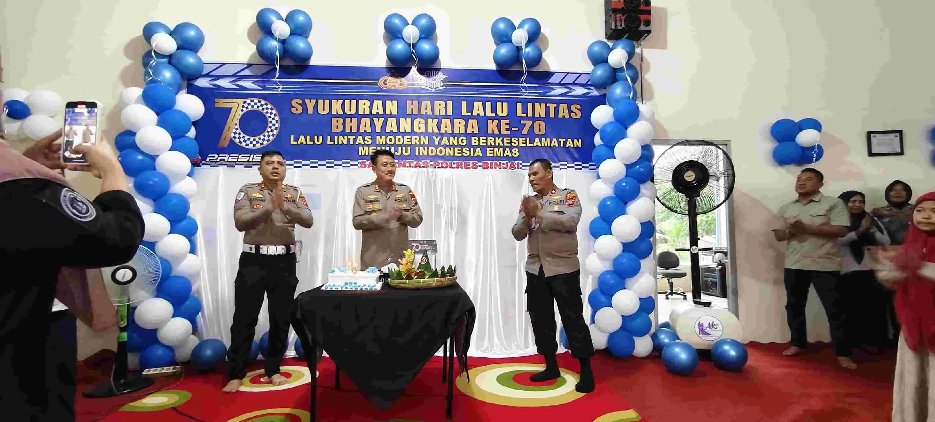 Hari Lalu Lintas Ke-70, Sat Lantas Polres Binjai Syukuran Bersama Anak Yatim