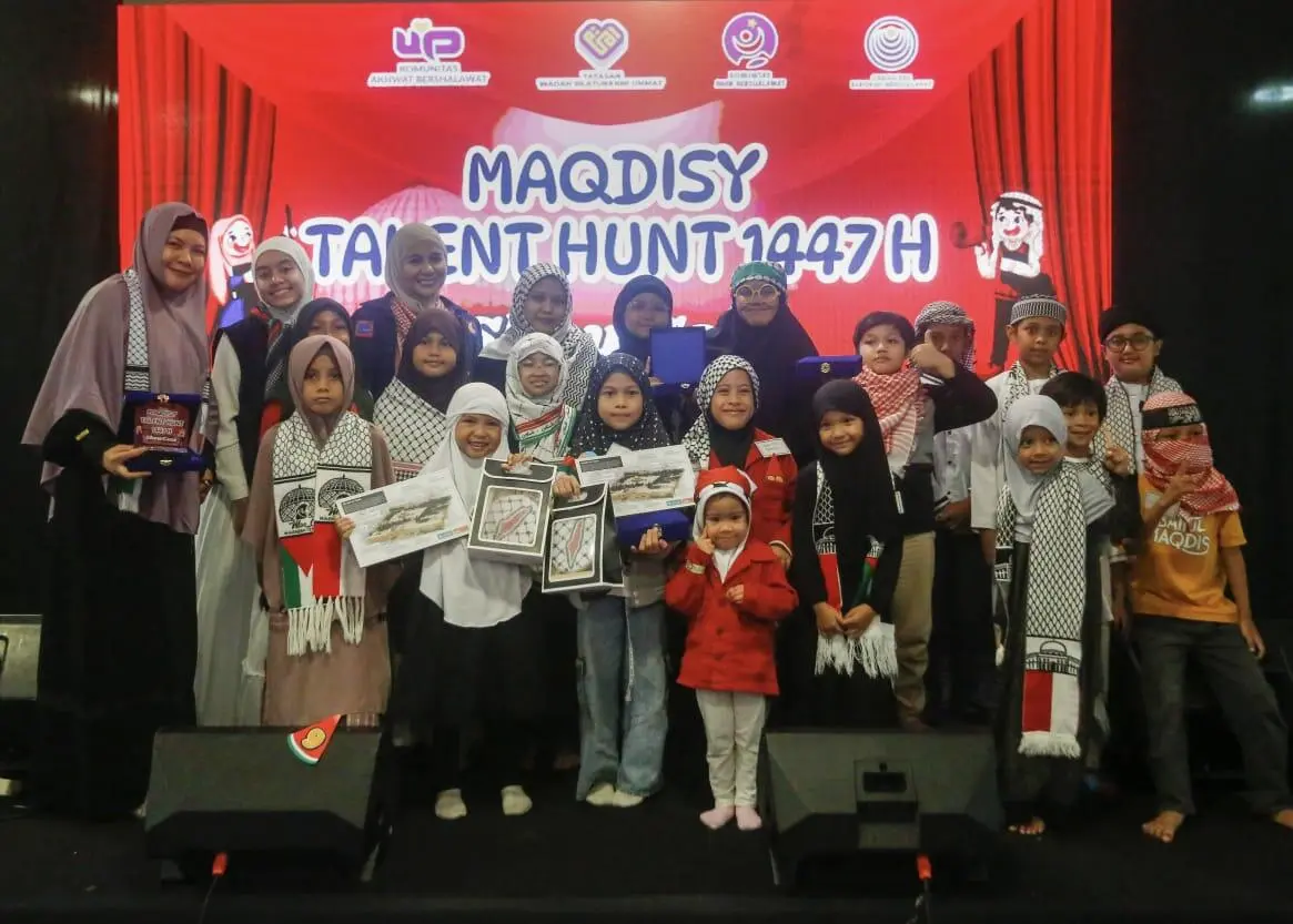 Anak-anak Tunjukkan Bakat Peduli Palestina di Maqdisy Talent Hunt 1447 H