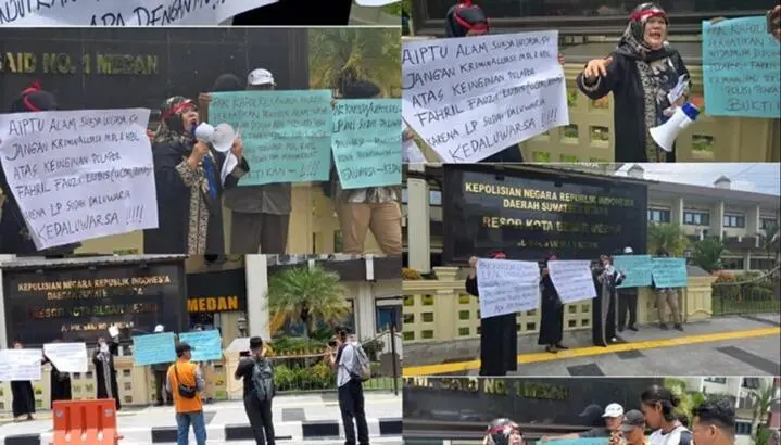 Emak emak demo  diKlam jadi korban Kriminalisasi oleh penyidik Polrestabes Medan