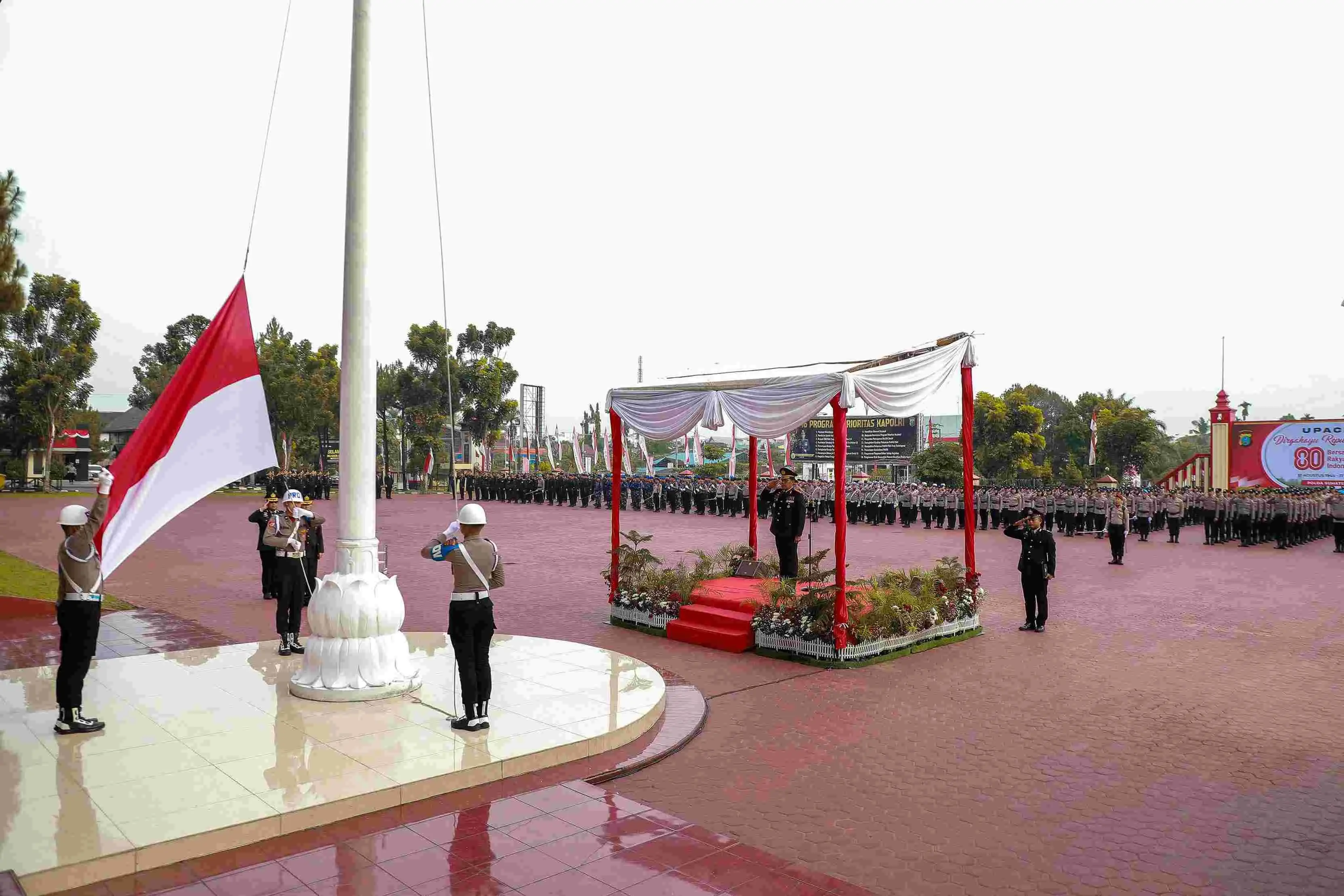 Polda Sumut Gelar Upacara Peringatan HUT RI ke-80 dengan Khidmat
