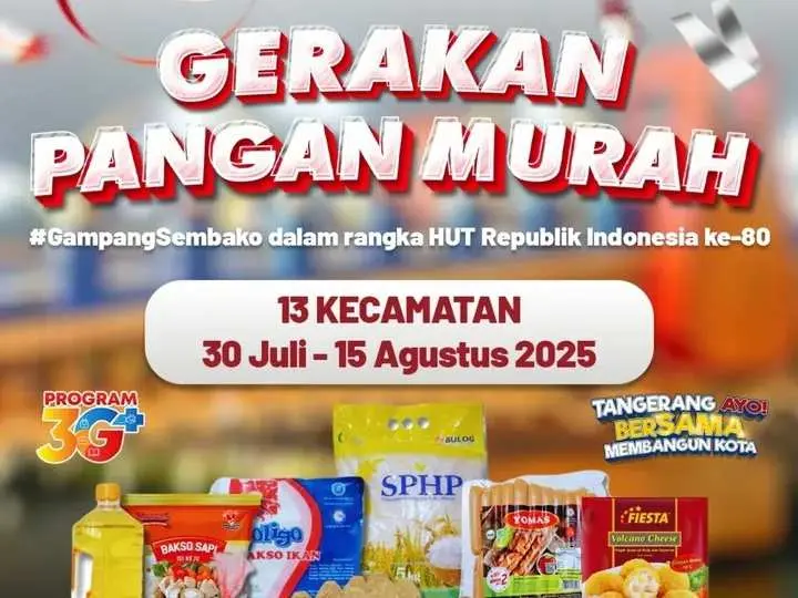 Pemkot Tangerang Gelar Gerakan Pangan Murah di 13 Kecamatan Jelang HUT ke-80 RI  ‎