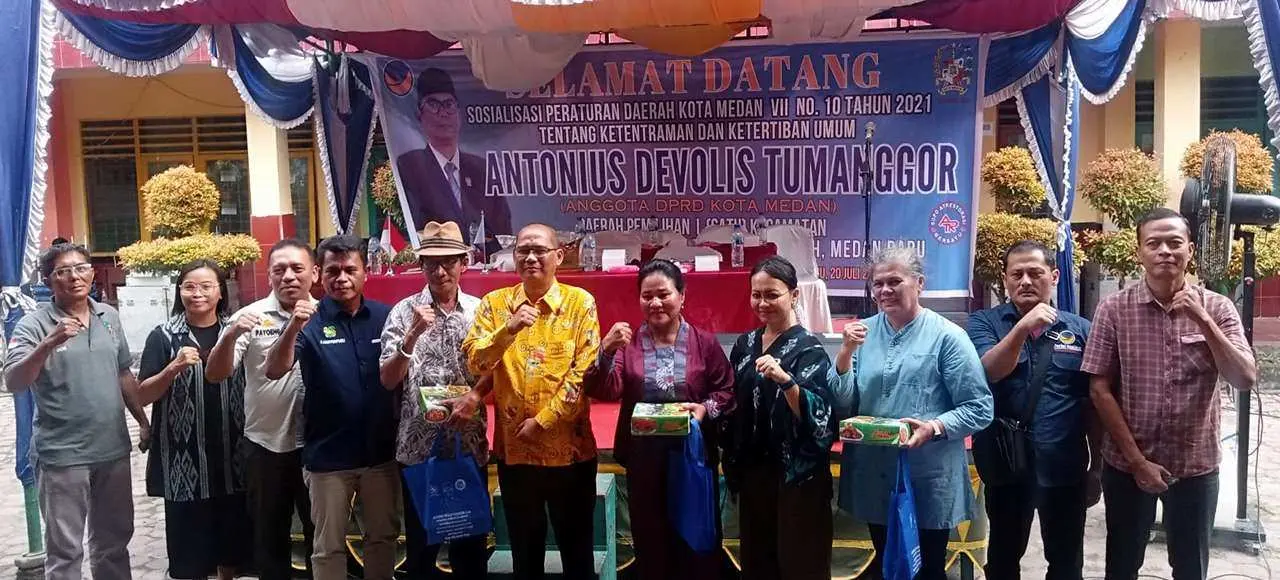 Ratusan Warga Helvetia Membludak, Antonius Tumanggor Laksanakan Sosperda no.10 Tahun 2021