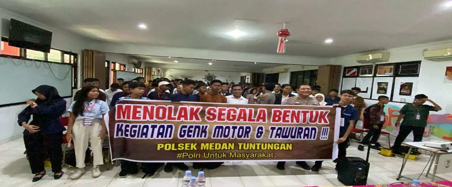 Polsek Medan Tuntungan Gelar Sosialisasi Disekolah SMK Telkom Lawan Pengaruh Negatif