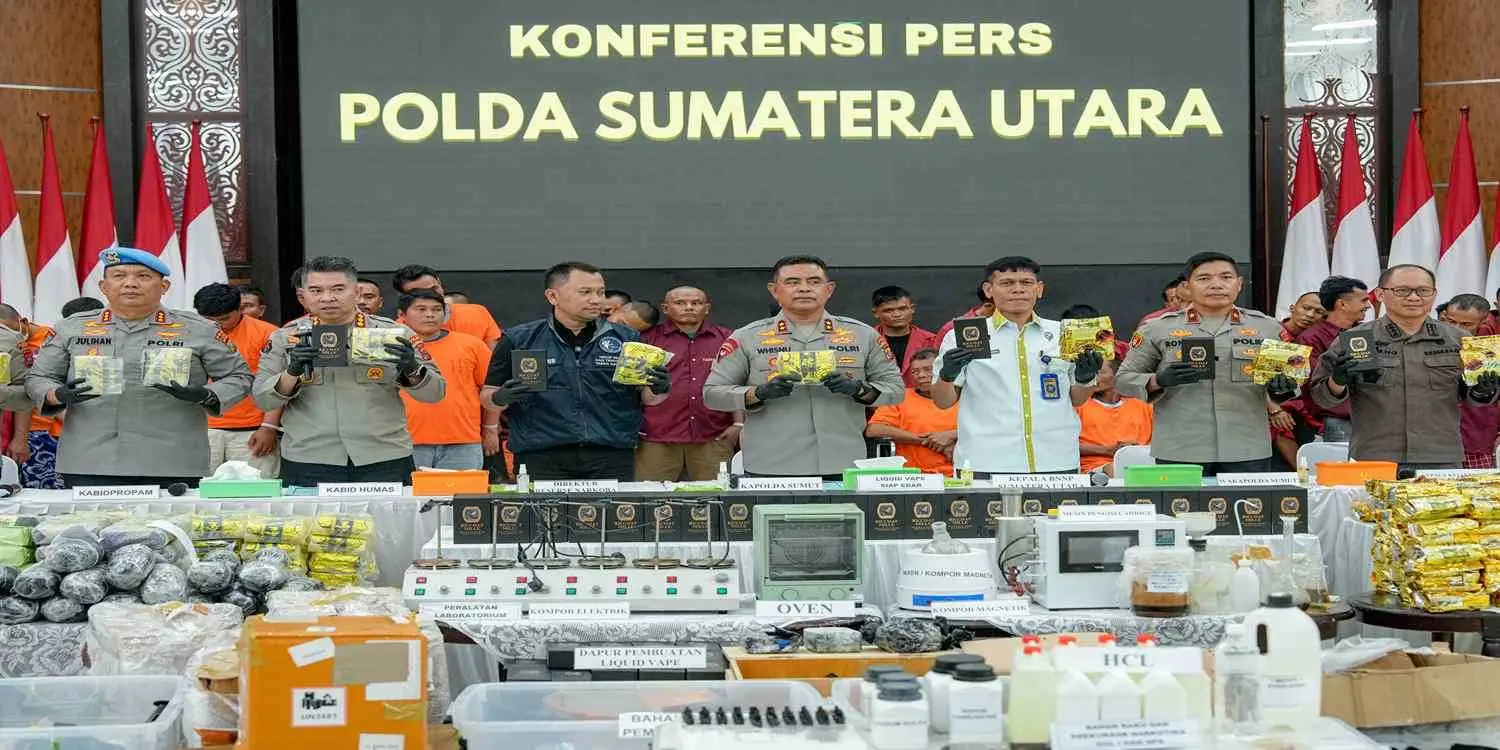 Polda Sumut Ungkap 3.078 Kasus Narkoba, Sita Lebih dari 1,6 Ton Narkoba Berbagai Jenis Sepanjang Semester I 2025