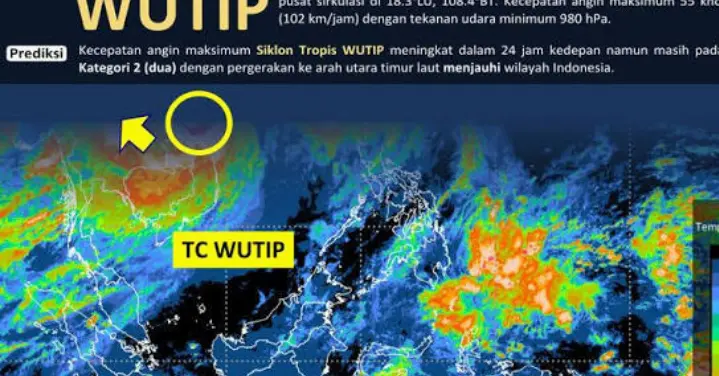 BMKG Deteksi Siklon Tropis Wutib, Ini Dampaknya bagi Indonesia