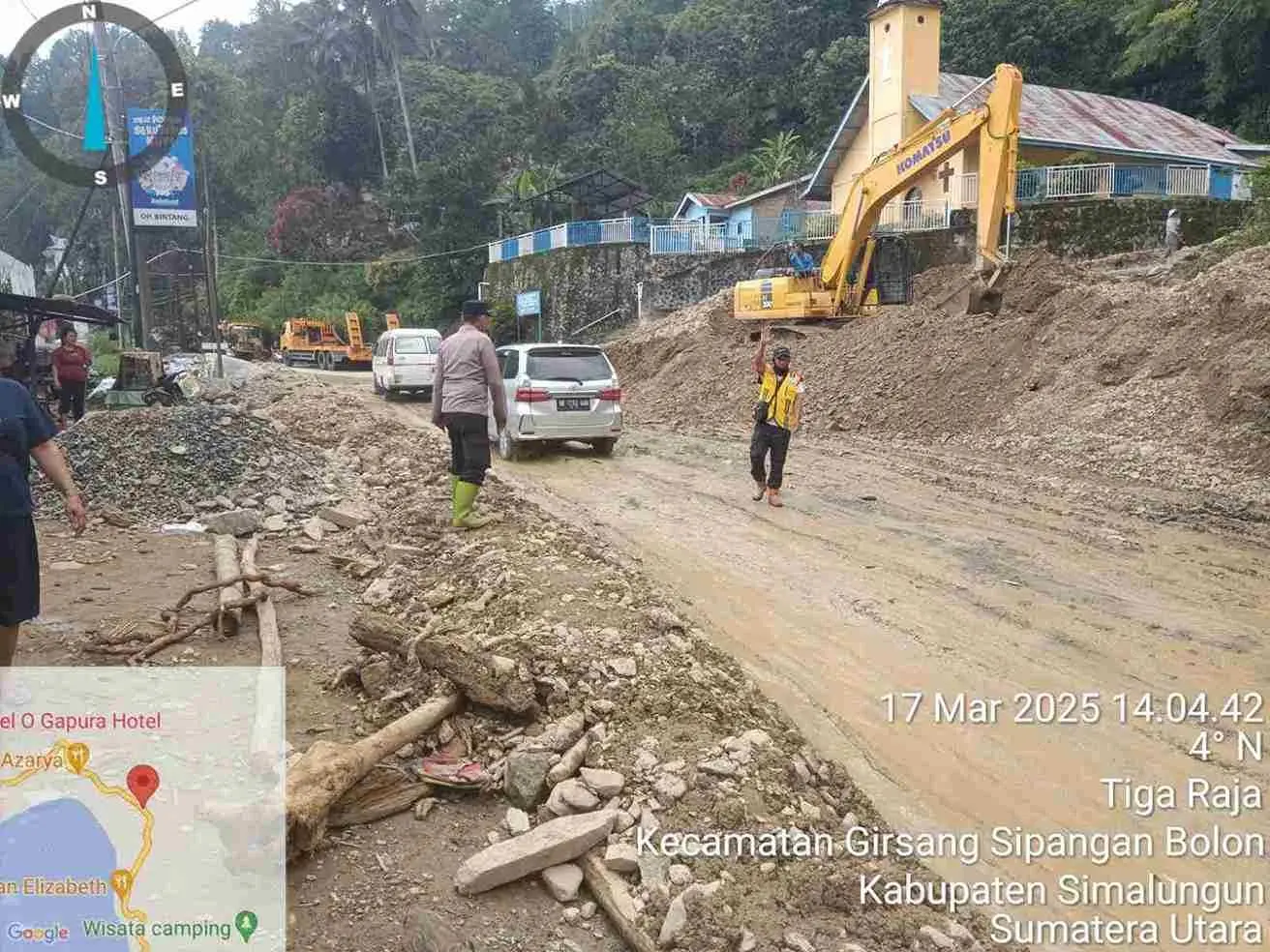 Kolaborasi Polres Simalungun dan Pihak Terkait Sukses Pulihkan Akses Jalan di Parapat