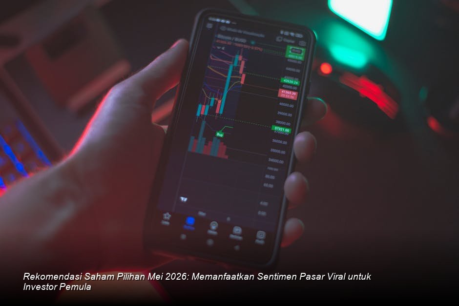 Grafik harga saham modern dengan garis tren yang menanjak tajam berwarna hijau cerah, mengindikasikan optimisme pasar.