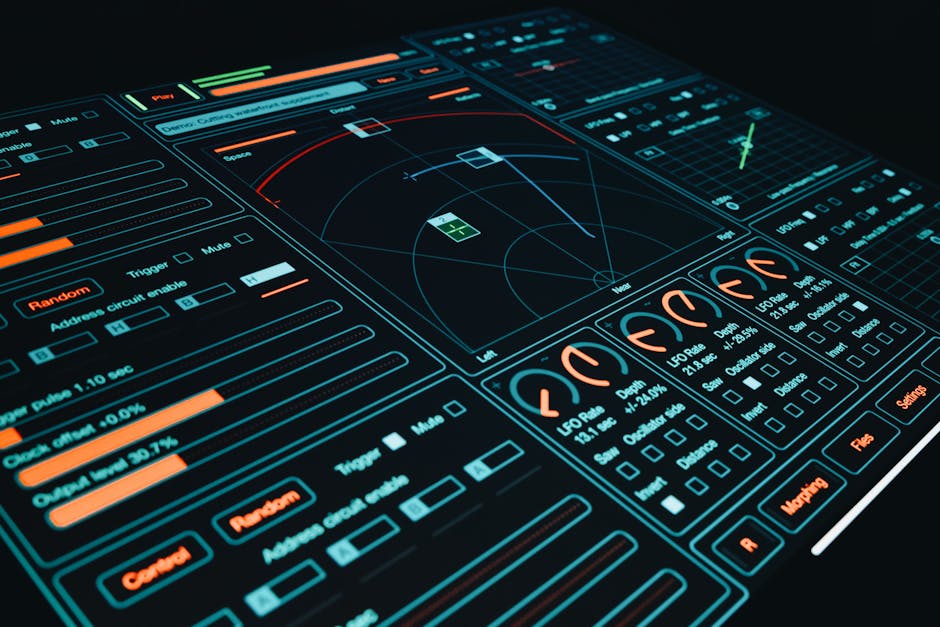 Sebuah dashboard mobil listrik futuristik yang menampilkan visualisasi data navigasi dan sistem kendali pintar.